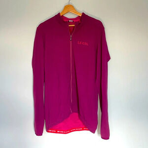 Le Col Women’s xxxl cycling jacket dark pink, pockets, embroidered logo 3XL